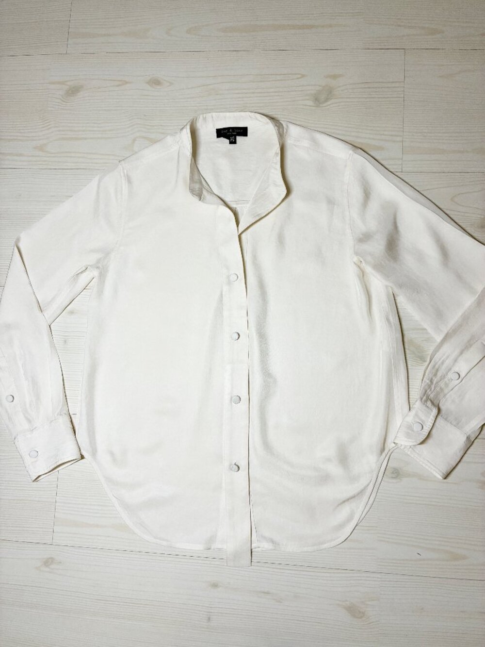 rag & bone New York Off-White Triacetate Long Sleeve Blouse Size: XXS